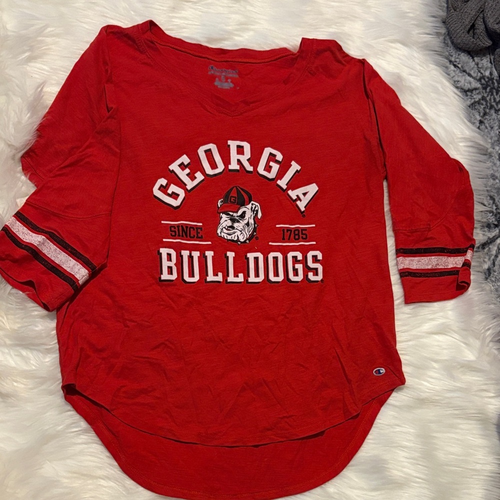 Champion Red Georgia Bulldogs Long Sleeve Shirt